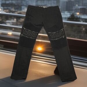 Vintage Americana Jeans 42x34 Black Hip Hop Moto Tapered Metal Studs Grunge Y2K